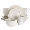 Foto de Elama Luna 16 Piece Embossed Scalloped Stoneware Dinnerware Set in White