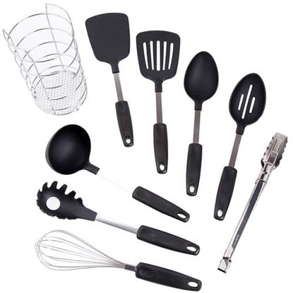 Picture of Gibson Chef's Better Basics 9-Piece Utensil Set with Round Shape Wire Caddy