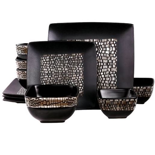 Image sur Elamaâ€™s Naina 16 Piece Double Bowl Stoneware Dinnerware Set