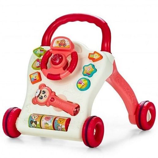 Picture of Baby Walker Sit-to-Stand Learning Walker with Projection Music Wand-Red - Color: Red