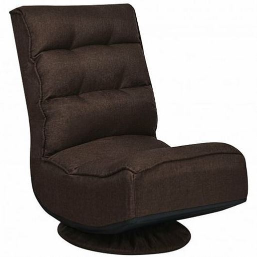 Image sur 5-Position Folding Floor Gaming Chair-Brown - Color: Brown