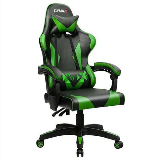 Foto de Gaming Chair Reclining Swivel with Massage Lumbar Support -Green - Color: Green
