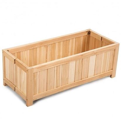 Изображение Patio Lawn Folding Garden Rectangle Wood Portable Planter Box