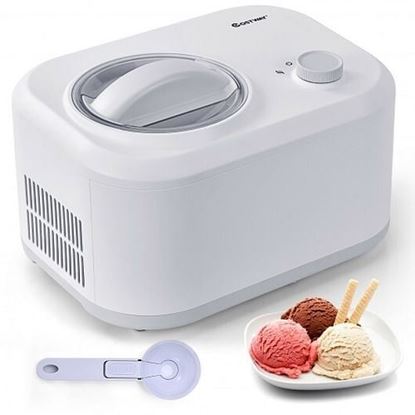 Picture of 1.1 QT Ice Cream Maker Automatic Frozen Dessert Machine with Spoon-White - Color: White