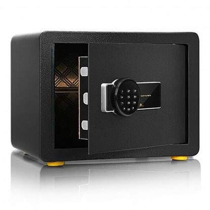 Picture of 1.0 Cu Feet Electronic Digital Security Safe Box with Keypad and Key for Home Office - Color: Black