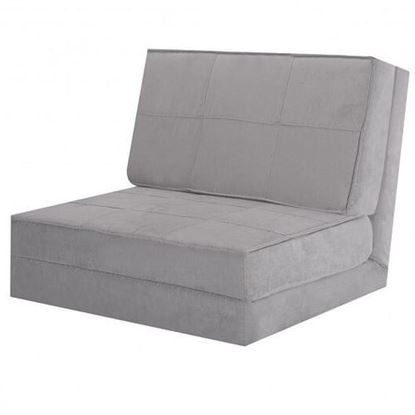 Foto de Convertible Lounger Folding Sofa Sleeper Bed-Gray - Color: Gray