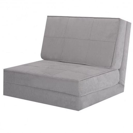 Foto de Convertible Lounger Folding Sofa Sleeper Bed-Gray - Color: Gray