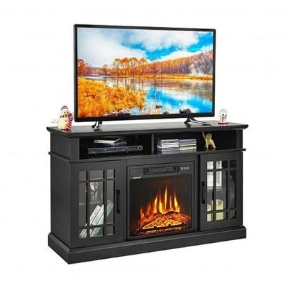 Picture of 48" Fireplace TV Stand With 1400W Electric Fireplace for TVs up to 50 Inches-Black - Color: Black