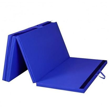 Foto de 4' x 8' x 2"  Folding Panel Exercise Gymnastics Mat-Blue - Color: Navy - Size: 4'x8'x2"