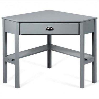 Foto de Corner Wooden PC Laptop Computer Desk-Gray - Color: Gray - Size: 41.5" x 28" x 30"