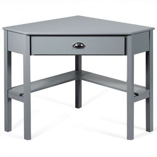 Foto de Corner Wooden PC Laptop Computer Desk-Gray - Color: Gray - Size: 41.5" x 28" x 30"