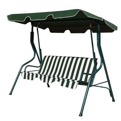 Foto de 3 Seats Patio Canopy Swing-Green - Color: Green