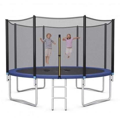 Изображение 8/10/12/14/15/16 Feet Outdoor Trampoline Bounce Combo with Safety Closure Net Ladder-14 ft - Size: 14 ft
