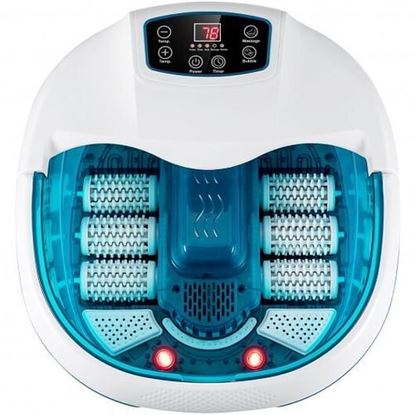 Изображение Foot Spa Tub with Bubbles and Electric Massage Rollers for Home Use-Blue - Color: Blue