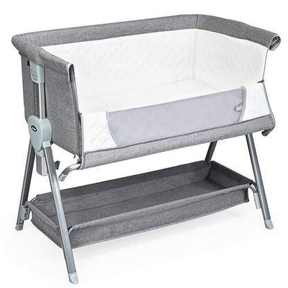 Изображение Adjustable Baby Bedside Crib with Large Storage-Gray - Color: Gray