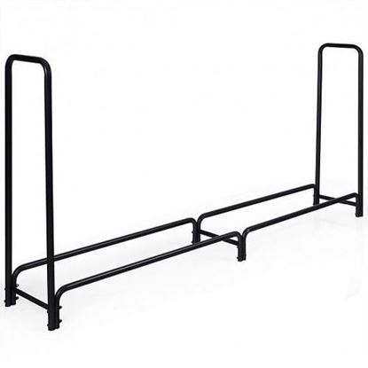 Изображение 8 Feet Outdoor Steel Firewood Log Rack - Color: Black