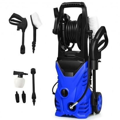 Image de 1800W 2030PSI Electric Pressure Washer Cleaner with Hose Reel-Blue - Color: Blue