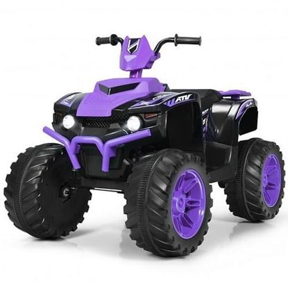 Picture of 12V Kids Electric 4-Wheeler ATV Quad Ride On Car with LED Light-Purple - Color: Purple