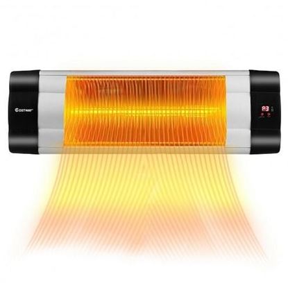 Image de 1500 W 3 Modes Adjustable Infrared Wall-Mounted Patio Heater with Remote Control