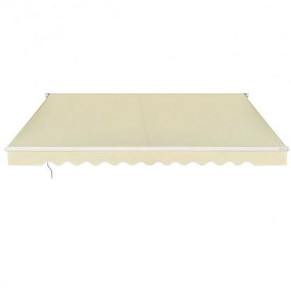 Изображение 8.2  6.5 Feet Retractable Patio Awning Aluminum Deck Sunshade-Beige - Color: Beige