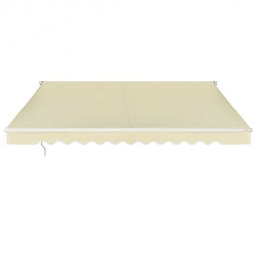 Image sur 8.2  6.5 Feet Retractable Patio Awning Aluminum Deck Sunshade-Beige - Color: Beige