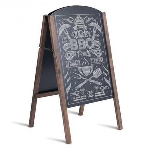 图片 31.5 Inch Wood A-Frame Sidewalk Signage Chalkboard
