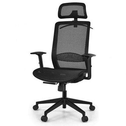 Foto de Height Adjustable Ergonomic High Back Mesh Office Chair with Hange-Black - Color: Black