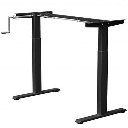 Foto de Hand Crank Sit to Stand Desk Frame Height Adjustable Standing Base-Black - Color: Black