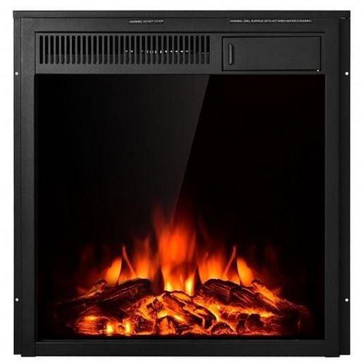Picture of 22.5 Inch Electric Fireplace Insert Freestanding and Recessed Heater - Color: Black