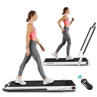 Foto de 2-in-1 Folding Treadmill with Remote Control and LED Display-White - Color: White