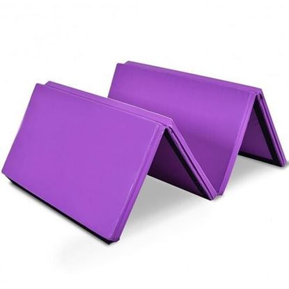 Foto de 4' x 8' x 2" Gymnastics Mat Folding Anti-Tear Gymnastics Panel Mats - Color: Purple - Size: 8'