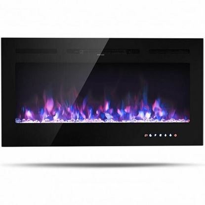 Foto de 40-Inch Electric Fireplace Recessed Wall Mounted with Multicolor Flame - Color: Black
