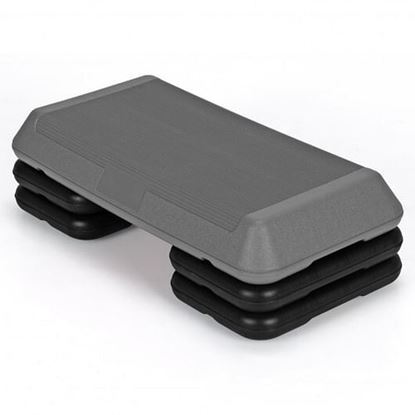 Picture of 29 Inch Adjustable Workout Fitness Aerobic Stepper Exercise Platform-Gray - Color: Gray