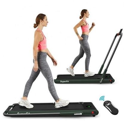 Foto de 2-in-1 Folding Treadmill with Remote Control and LED Display-Green - Color: Green
