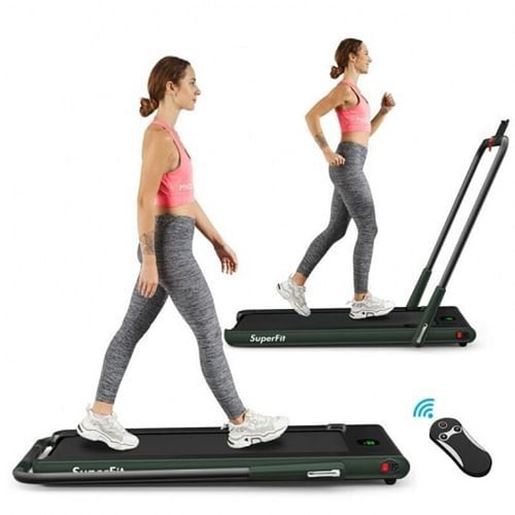 Foto de 2-in-1 Folding Treadmill with Remote Control and LED Display-Green - Color: Green