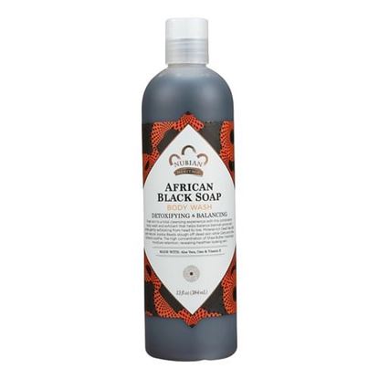 Foto de Nubian Heritage African Black Soap Body Wash and Scrub - 13 fl oz