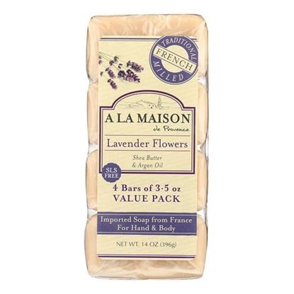 图片 A La Maison - Bar Soap - Lavender Flowers - Value 4 Pack