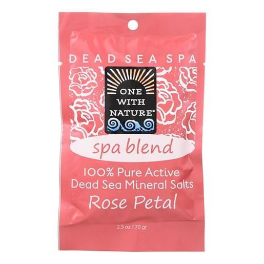 Foto de One With Nature Spa Blend Rose Petal Dead Sea Mineral Bath - Salt - Case of 6 - 2.5 oz.