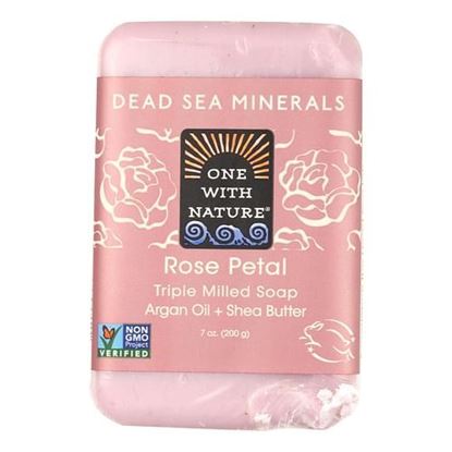 Picture of One With Nature Dead Sea Mineral Rose Petal Soap - 7 oz