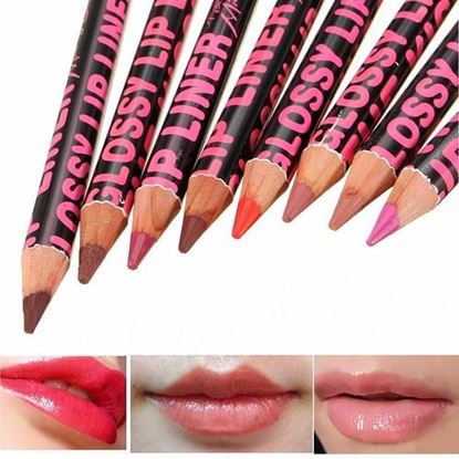 Picture of 8 Colors Waterproof Lip Liner Pen Pencil 15cm Preventing Lipstick Spill
