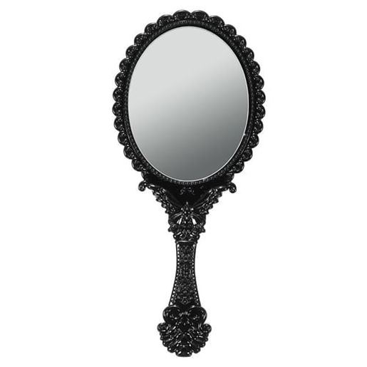 Picture of Folding Retro Handle Cosmetic Mirror Black Oval Handheld Mini Mirrors