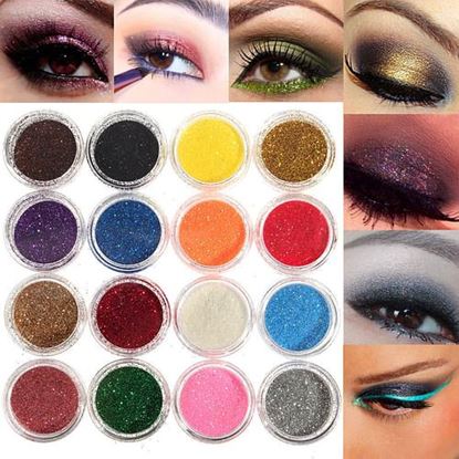 Foto de 16 Mixed Colors Glitter Powder Eyeshadow Makeup Smoked Eye Shadow Cosmetics Set
