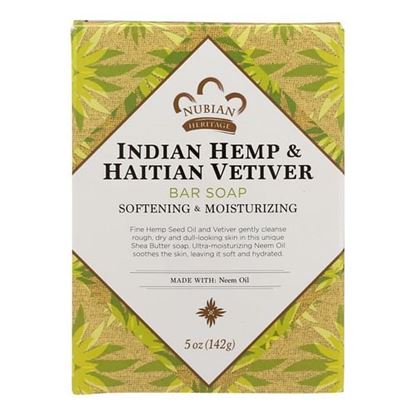 Foto de Nubian Heritage Bar Soap Indian Hemp And Haitian Vetiver - 5 oz