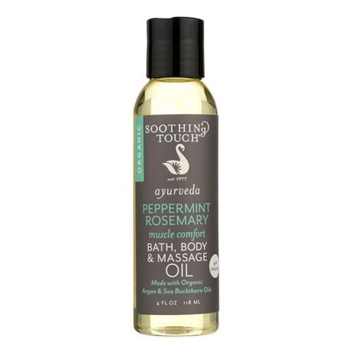 Foto de Soothing Touch Bath Body and Massage Oil - Organic - Ayurveda - Peppermint Rosemary - Muscle Comfort - 4 oz