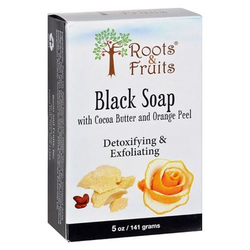 Picture of Roots and Fruits Bar Soap - Black Soap - Cocoa Butter and Orange Peel - 5 oz