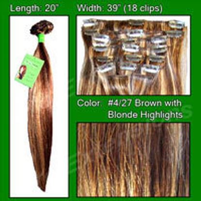 图片 #4/27 Dark Brown w/ Golden Blonde Highlights - 20 inch