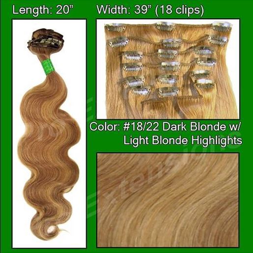 Image sur #18/22 Dark Blonde with Light Highlights - 20" Body Wave