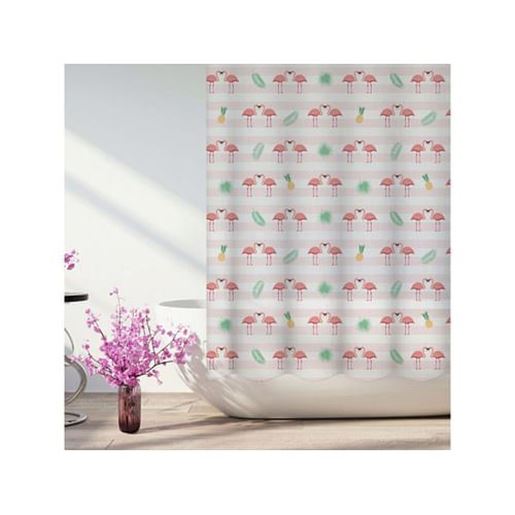 Picture of Jade Park 70" x 72" Premium Quality PEVA Flamingo Shower Curtain ( Case of 9 )