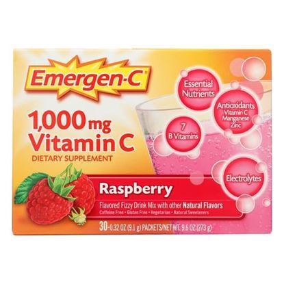 Picture of Alacer - Emergen-C Vitamin C Fizzy Drink Mix Raspberry - 1000 mg - 30 Packets