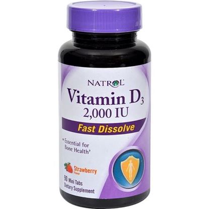 Picture of Natrol Vitamin D3 Wild Cherry - 2000 IU - 90 Mini Tablets